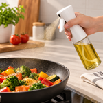 Danny Home 200ml Glass Oil Sprayer Bottle (White) – Press-Type Continuous Fine Mist Dispenser for Air Fryer & Cooking