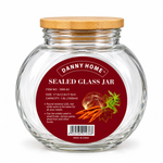 Danny Home Large 1.6 Litre Clear Glass Kitchen Canister – Food Storage Jar for Snacks & Pantry