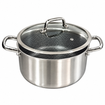 OSFE Premium Stainless Steel Honeycomb Stew Pot with Glass Lid – 20cm