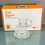 CG114 6Pcs Cup&Saucer Set Gold Rim 6c