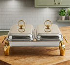 173846.G LUX GOLD 2*1 Rect Dish