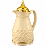 Premium Luxury Diamond Design Insulated Thermos Flask with Golden Lid 1L