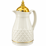 Premium Luxury Diamond Design Insulated Thermos Flask with Golden Lid 1L
