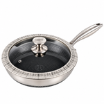 OSFE Premium Tri-Ply Stainless Steel Frying Pan with Glass Lid – 24cm