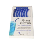 STR02 7Pcs Glass Straw Set 0.8x20cm 100c