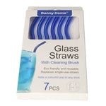 STR02 7Pcs Glass Straw Set 0.8x20cm 96c