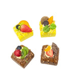 Realistic Artificial Square Pastry Fridge Magnets 3D Mini Dessert & Cake Magnets, Pack of 4
