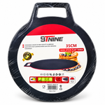 9Nine Premium Non-Stick Aluminum Flat Tawa 35cm with Easy Grip Handle – Black
