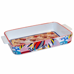 Danny Home " Multicolor Floral Stoneware Oven Fresh Baking Dish with Handles "