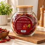 Danny Home Large 1.6 Litre Clear Glass Kitchen Canister – Food Storage Jar for Snacks & Pantry