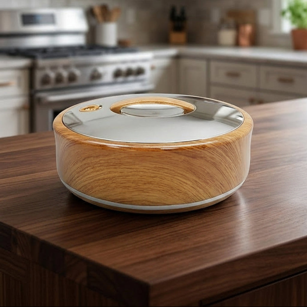 664LW-S 4Ltr Rd Wood-Silver HotPot 6c
