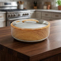 664LW-S 4Ltr Rd Wood-Silver HotPot 6c