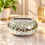 Elegant Hammered Silver Decorative Tissue Box