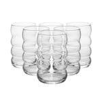 Modern Ripple Bubble Glass Drinking Cups | Aesthetic Wave-Textured Water & Juice Glass Set – Set of 6