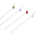STR14 5Pcs Glass Straw Set 0.8x20cm 50c