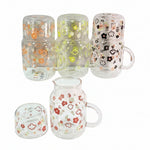 CG239 Floral Glass Cup & Mug 4P Set