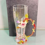 CG241 Wine Glass Metal Heat  Flower  12c