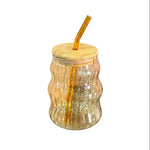 CG256 Glass With Straw Cup Amber