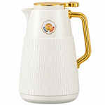 Feenik Premium Ribbed Vacuum Insulated Tea & Coffee Jug with Gold Handle 1L
