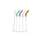 STR19 5Pcs Glass Straw Set 20cm 100c