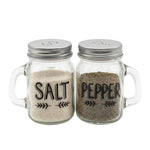 Danny Home Vintage Salt and Pepper Shakers Set with Handle & StainlessLid | Farmhouse Dining Table Spice Dispenser Set