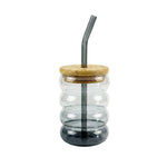 CG254 GlassWith Straw Cup GyCharcoal