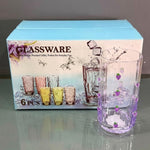 CG143 Glass Set 6P Embossed Grape  4c