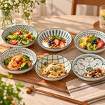 Danny Home 5.5 Inch Bohemian Printed Porcelain Snack & Sauce Dip Plates (6-Piece Set) SE-010