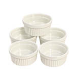 Danny Home White Ceramic Ramekin Bowls Set of 5 86ml Mini Baking & Dessert Serving Dishes