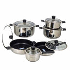 HP74 12Pcs Cook Set SS With Glass Lid 2c