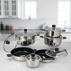 HP74 12Pcs Cook Set SS With Glass Lid 2c