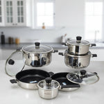 HP74 12Pcs Cook Set SS With Glass Lid 2c