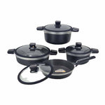 KC57 8Pcs Cook Set Black Silver