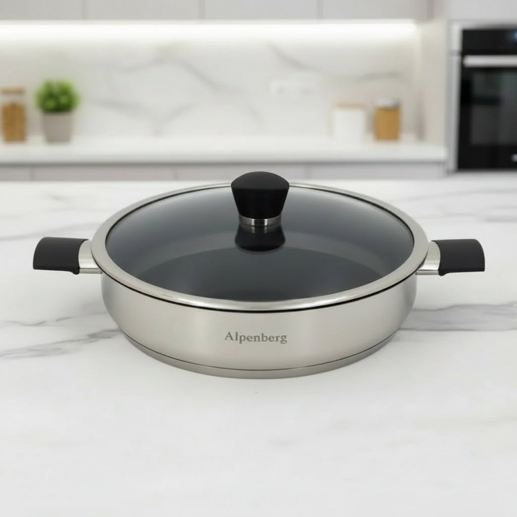 HP63 30x7cm SS Karahi With Glass Lid